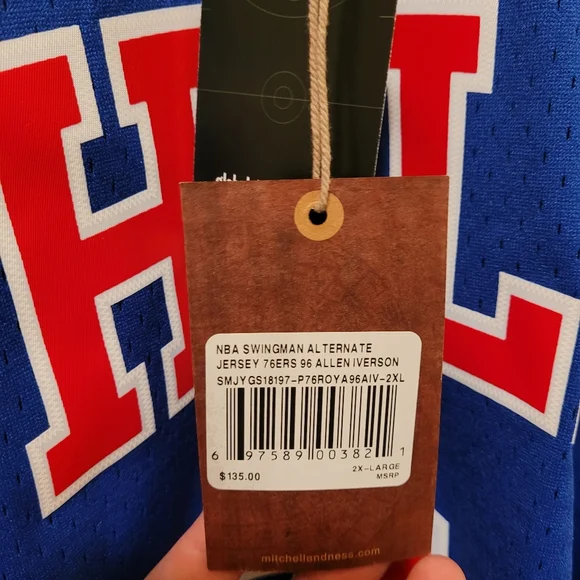 PHILADELPHIA 76ers ALLEN IVERSON MITCHELL NESS NBA BASKETBALL JERSEY 2xl - Picture 4 of 7